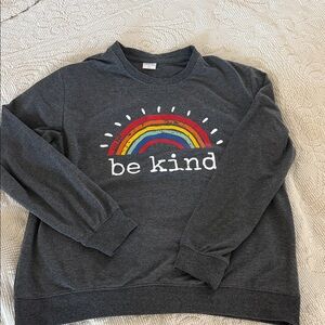 Be Kind Graphic Long Sleeve Tee - Gray
